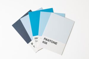 Pantone blue paint swatches